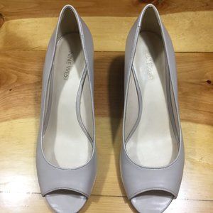 Nine West Nude Peep Toe Wedge